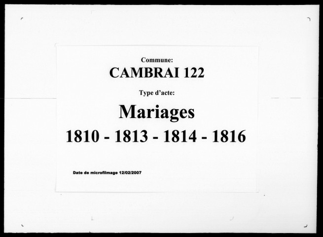 CAMBRAI / M (1810, 1813, 1814, 1816) [1810-1816]