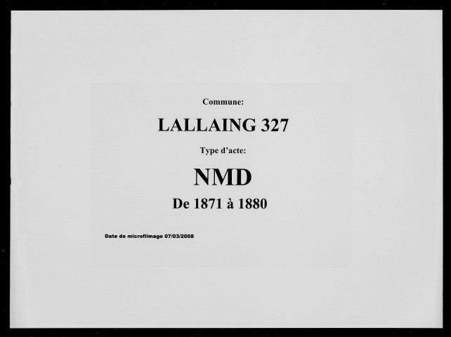 LALLAING / NMD [1871-1880]