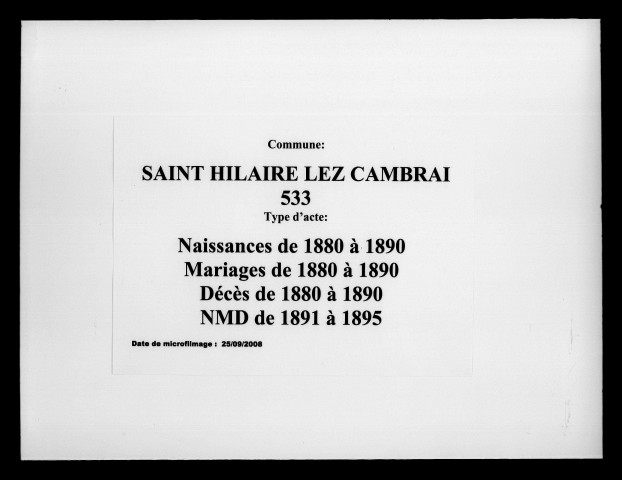 SAINT-HILAIRE-LEZ-CAMBRAI / N (1880-1890), M (1880-1890), D (1880-1890), NMD (1891-1895) [1880-1895]