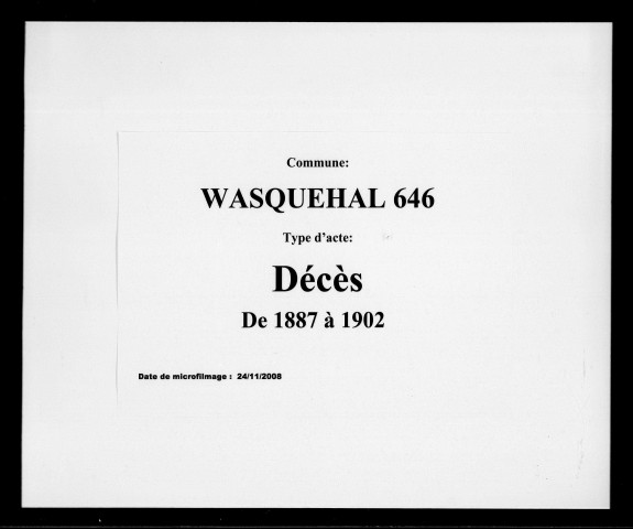 WASQUEHAL / D [1887-1902]