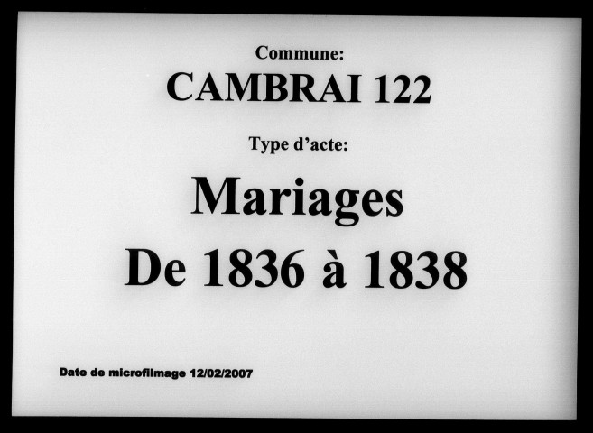 CAMBRAI / M [1836-1838]