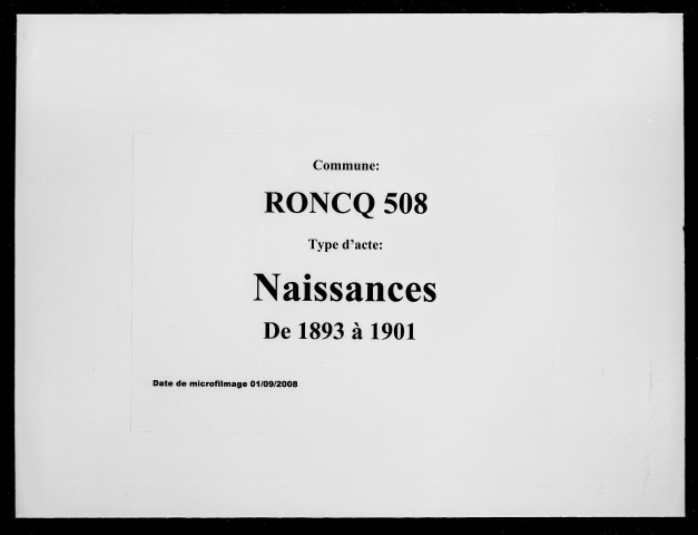 RONCQ / N [1893-1901]