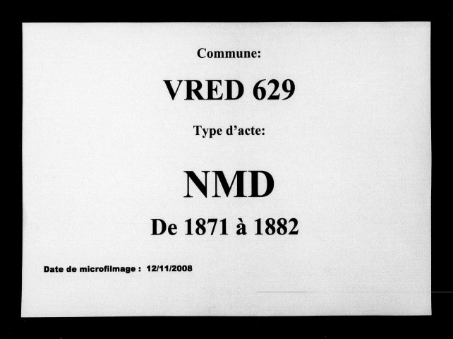 VRED / NMD, Ta [1871-1882]