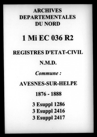 AVESNES-SUR-HELPE / NMD, Ta [1876-1888]