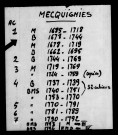 MECQUIGNIES / BM [1662-1769]