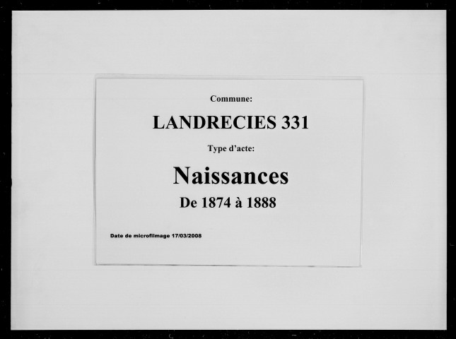 LANDRECIES / N [1874-1888]
