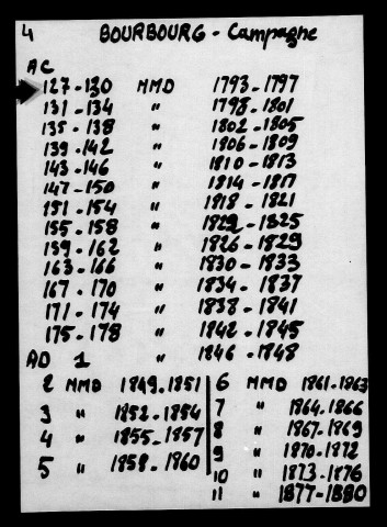 BOURBOURG (CAMPAGNE) / NMD (sauf M 1799) [1793-1809]