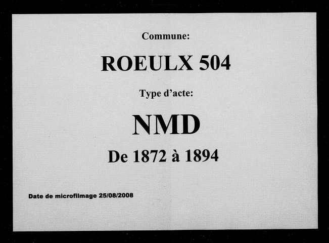 ROEULX / NMD [1872-1894]