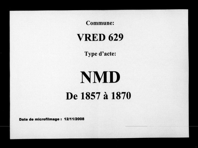 VRED / NMD, Ta [1857-1870]