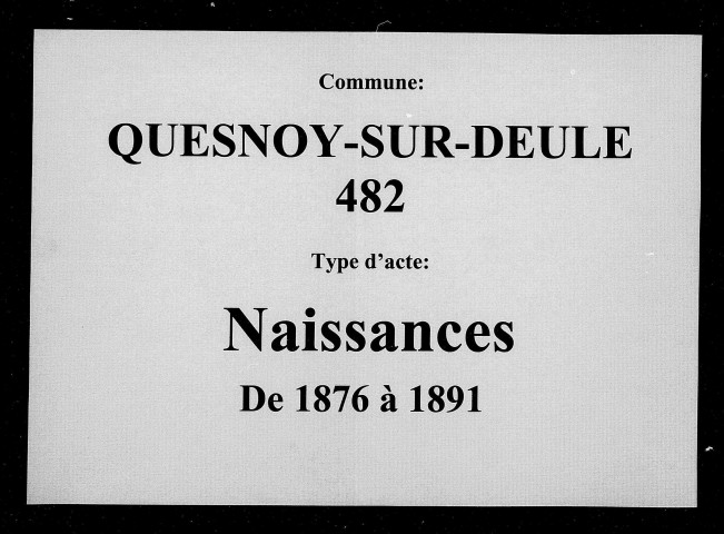 QUESNOY-SUR-DEULE / N [1876-1891]