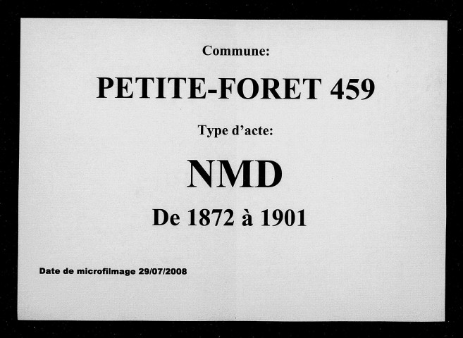 PETITE-FORET / NMD [1872-1901]
