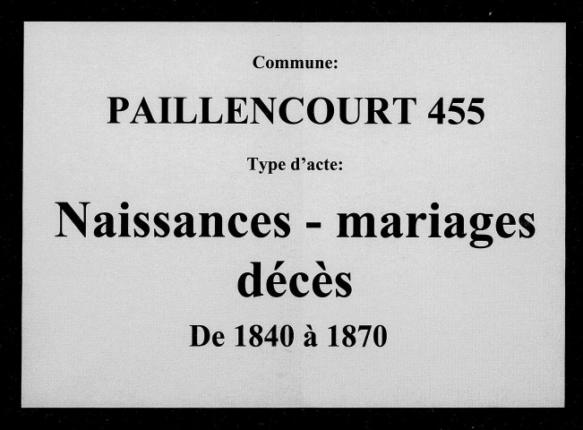 PAILLENCOURT / NMD [1840-1870]