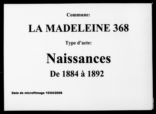 LA MADELEINE / N [1884-1892]