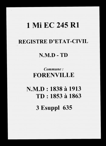 FORENVILLE / NMD (1838-1913), Td (1853-1863) [1838-1913]