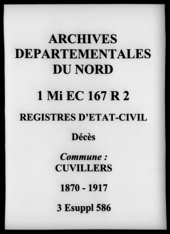 CUVILLERS / N (1870-1889), D (1870-1917) [1870-1917]