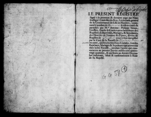 BERGUES (ST MARTIN) / BM [1694-1695]