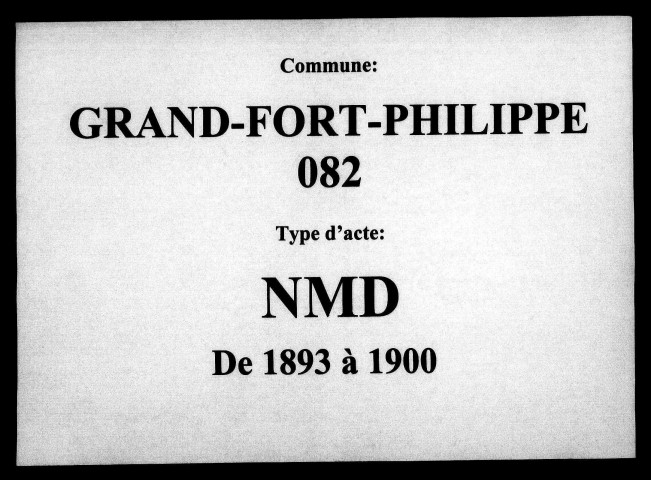 GRAND-FORT-PHILIPPE / NMD [1893-1900]