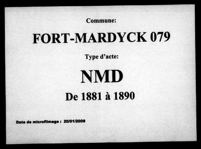 FORT-MARDYCK / NMD [1881-1890]