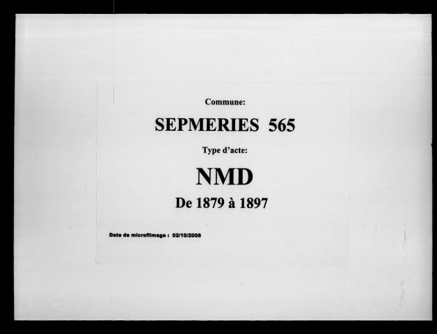 SEPMERIES / NMD [1879-1897]