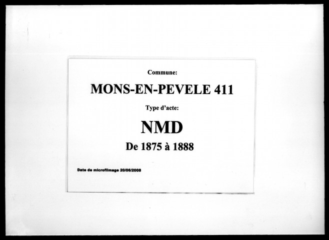 MONS-EN-PEVELE / NMD [1875-1888]