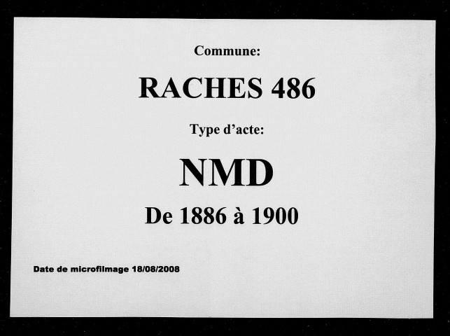 RACHES / NMD [1886-1900]