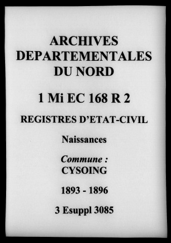 CYSOING / N (1893-1895), M (1888-1897), D (1888-1893), Ta [1888-1897]