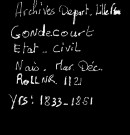 GONDECOURT / NMD [1833-1859]
