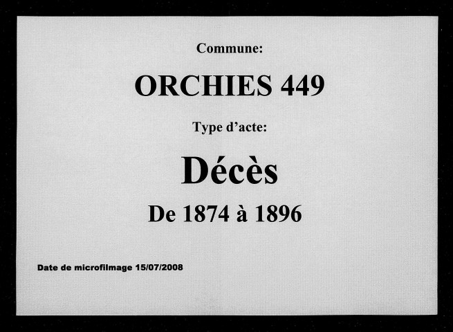 ORCHIES / D [1874-1896]