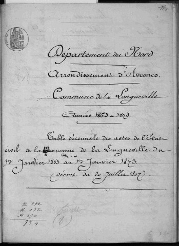 LA LONGUEVILLE / 1863-1872