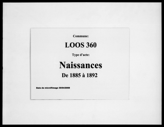 LOOS / N [1885-1892]
