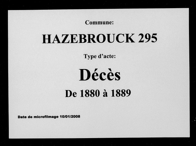 HAZEBROUCK / D [1880-1889]