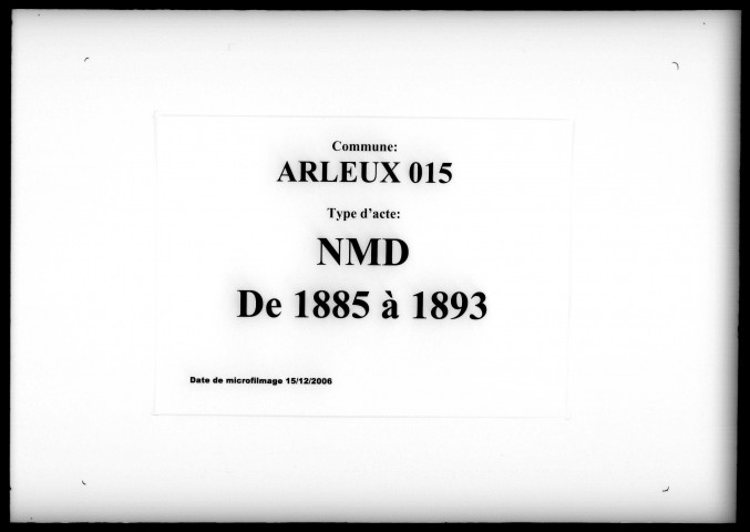 ARLEUX / NMD, Ta [1885-1893]