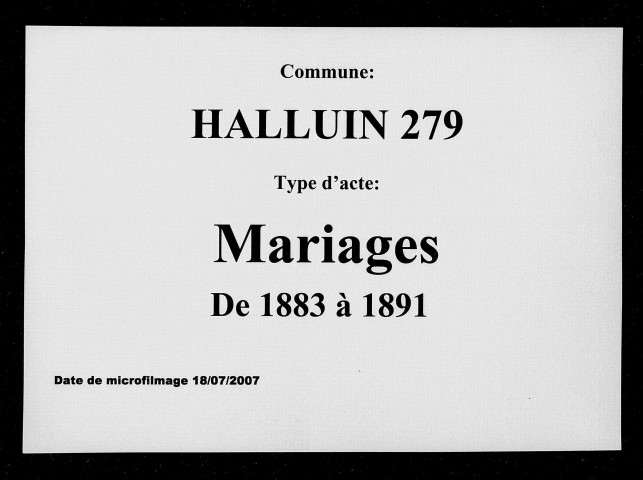 HALLUIN / M [1883-1891]