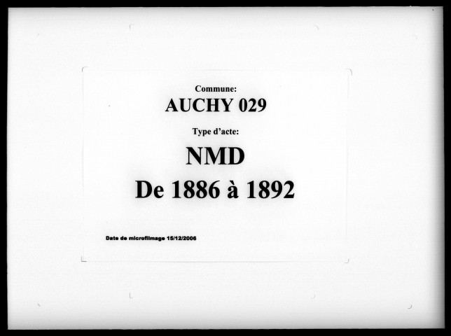 AUCHY-LEZ-ORCHIES / NMD, Ta [1886-1892]