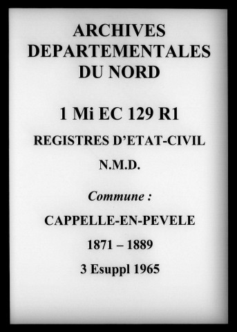 CAPPELLE-EN-PEVELE / NMD, Ta [1871-1889]