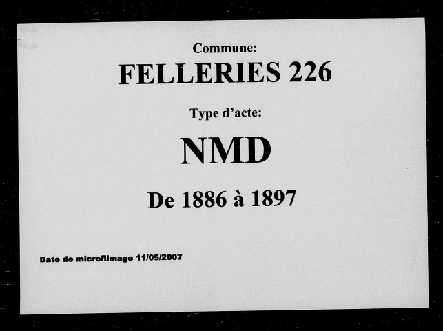 FELLERIES / NMD [1886-1897]