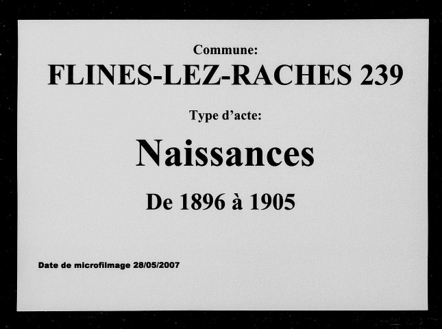 FLINES-LEZ-RACHES / N [1896-1905]