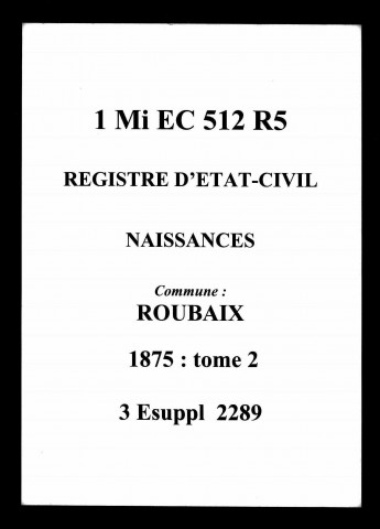 ROUBAIX / N [1875-1875]