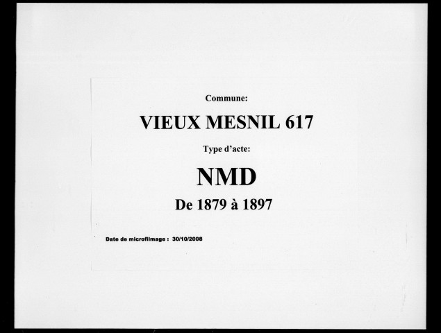 VIEUX-MESNIL / NMD, Ta [1879-1897]