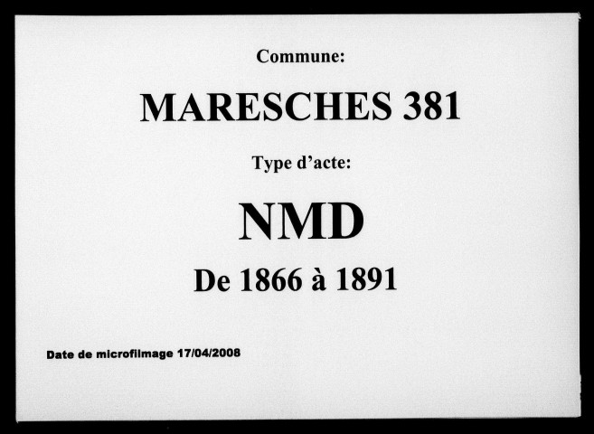 MARESCHES / NMD [1866-1891]