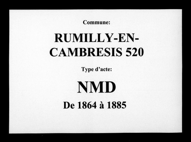 RUMILLY-EN-CAMBRESIS / NMD [1864-1885]