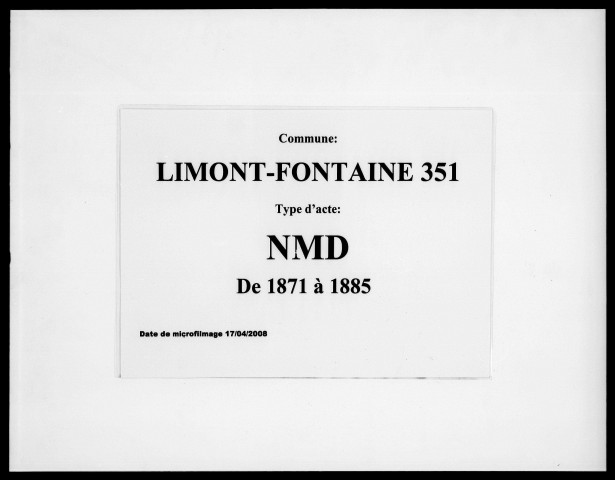 LIMONT-FONTAINE / NMD [1871-1885]