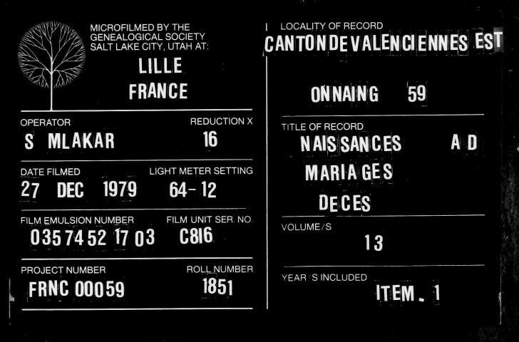 ONNAING / NMD [1842-1855]