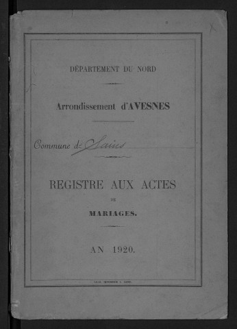 SAINS-DU-NORD / M [1920 - 1920]