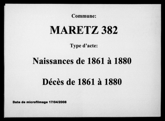 MARETZ / N, D [1861-1880]