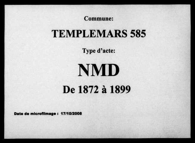 TEMPLEMARS / NMD, Ta [1872-1899]