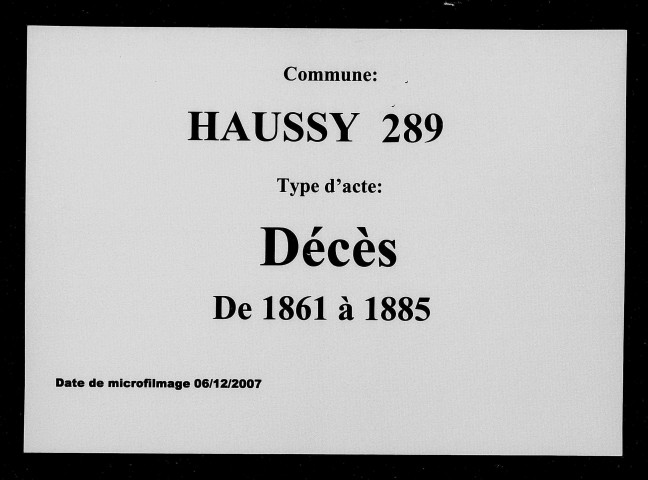 HAUSSY / D [1861-1885]