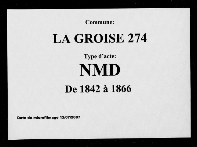 LA GROISE / NMD [1842-1866]