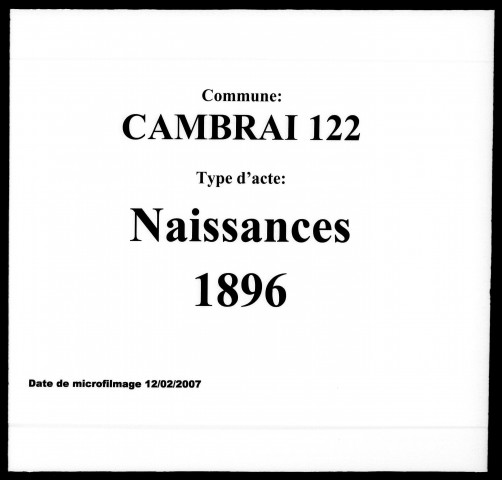 CAMBRAI / N [1896-1896]
