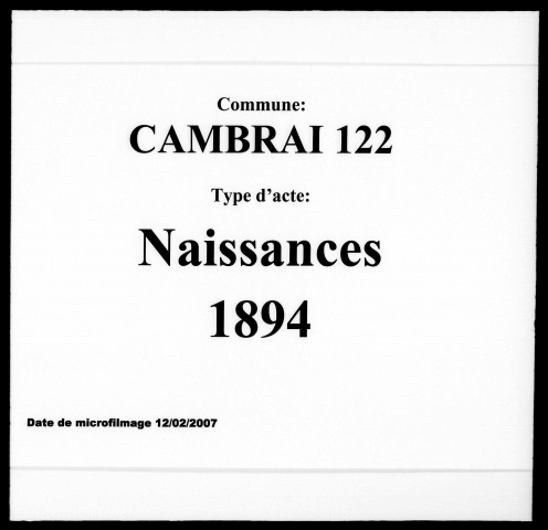 CAMBRAI / N [1894-1894]